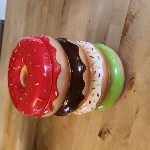 Ceramic Donut Stack Cookie Jar